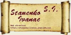 Stamenko Ivanac vizit kartica